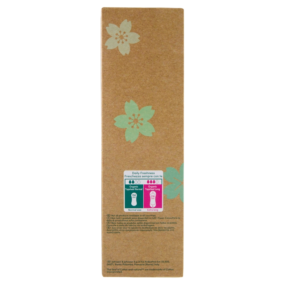Carefree 100% Organic Cotton Topsheet Long Salvaslip 24 pz